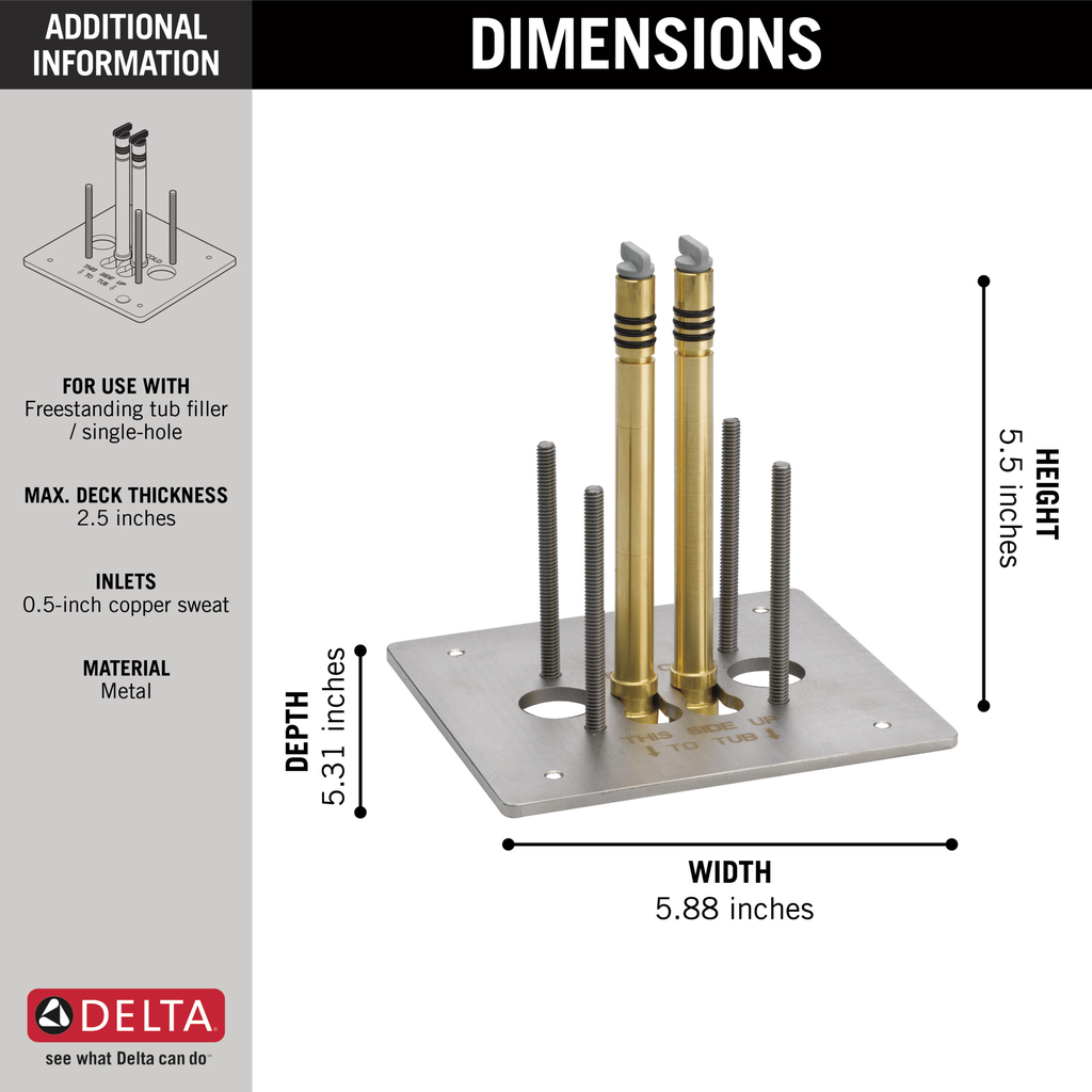 Delta Trinsic®: Floor Mount Tub Filler - Rough