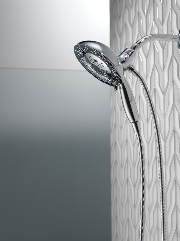 Delta Universal Showering Components: H2Okinetic® In2Ition® 5-Setting Two-In-One Shower - Chrome