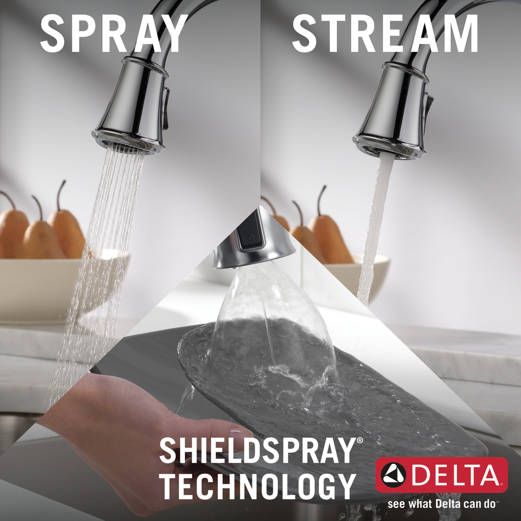 Delta Cassidy®: Single Handle Pull-Down Kitchen Faucet - Single Handle Lever - Lumicoat® Chrome