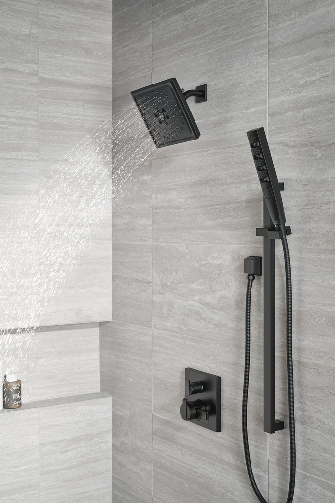 Delta Universal Showering Components: Square Wall Elbow For Hand Shower - Matte Black