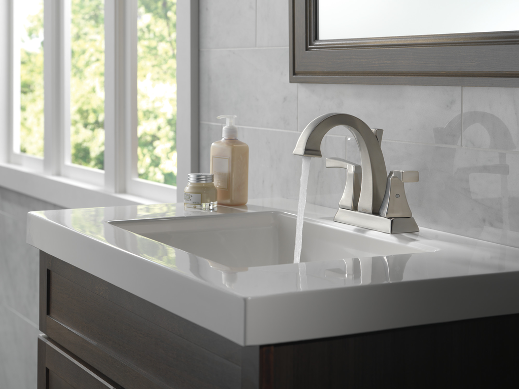 Delta Dryden™: Two Handle Centerset Bathroom Faucet - Two Handle Lever - Stainless