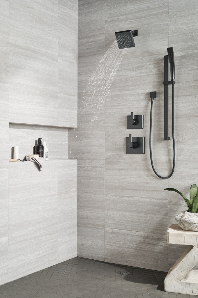 Delta Universal Showering Components: Square Wall Elbow For Hand Shower - Matte Black