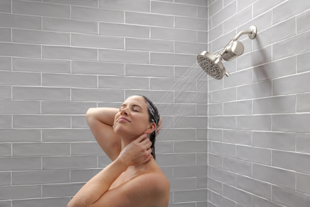 Delta Universal Showering Components: 5-Setting Showerhead - Stainless