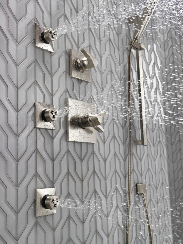 Delta Universal Showering Components: Square Wall Elbow For Hand Shower - Stainless