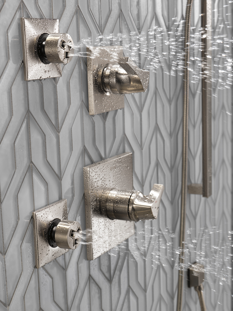 Delta Universal Showering Components: Square Wall Elbow For Hand Shower - Stainless