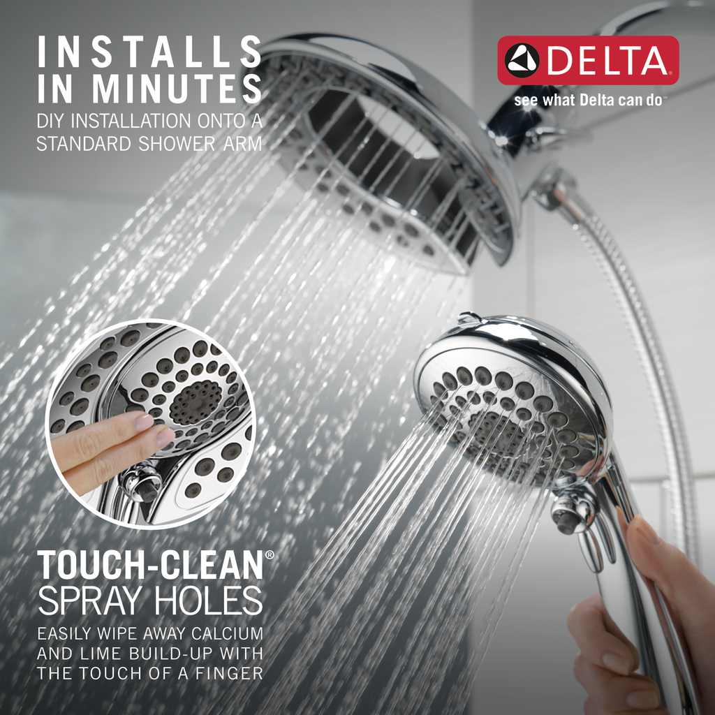 Delta Universal Showering Components: In2Ition® 5-Setting Two-In-One Shower - Chrome