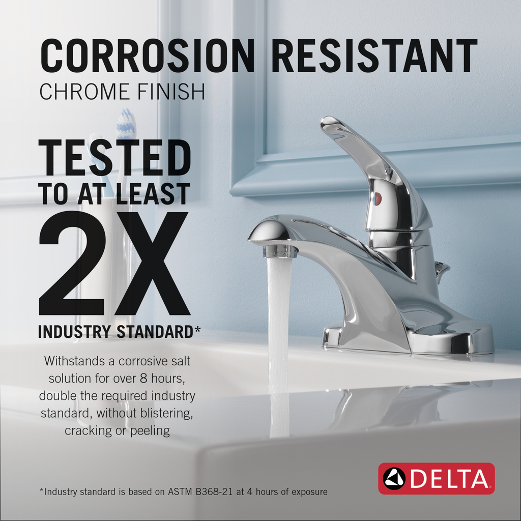 Delta Foundations®: Single Handle Centerset Bathroom Faucet - Single Handle Lever - Chrome