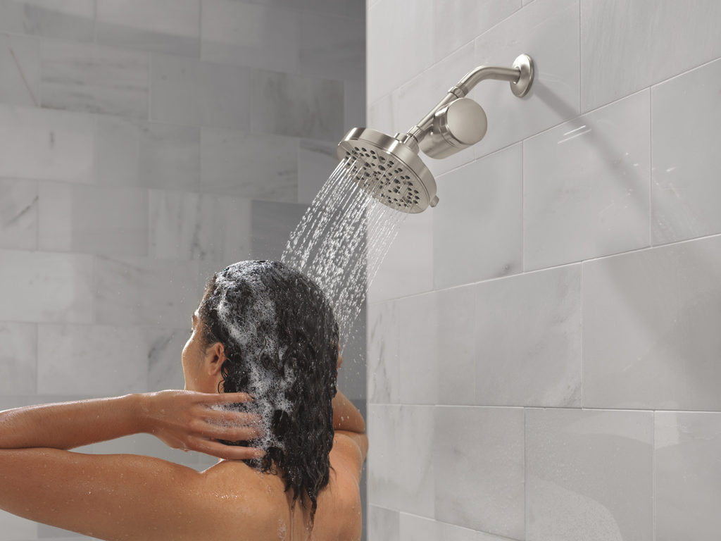 Delta Universal Showering Components: 5-Setting Showerhead - Stainless
