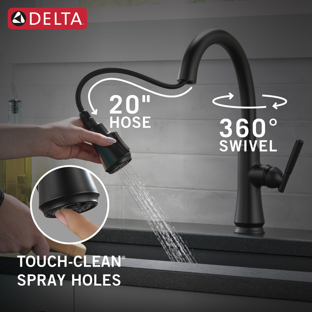 Delta Coranto®: Single Handle Pull-Down Kitchen Faucet - Single Handle Lever - Matte Black
