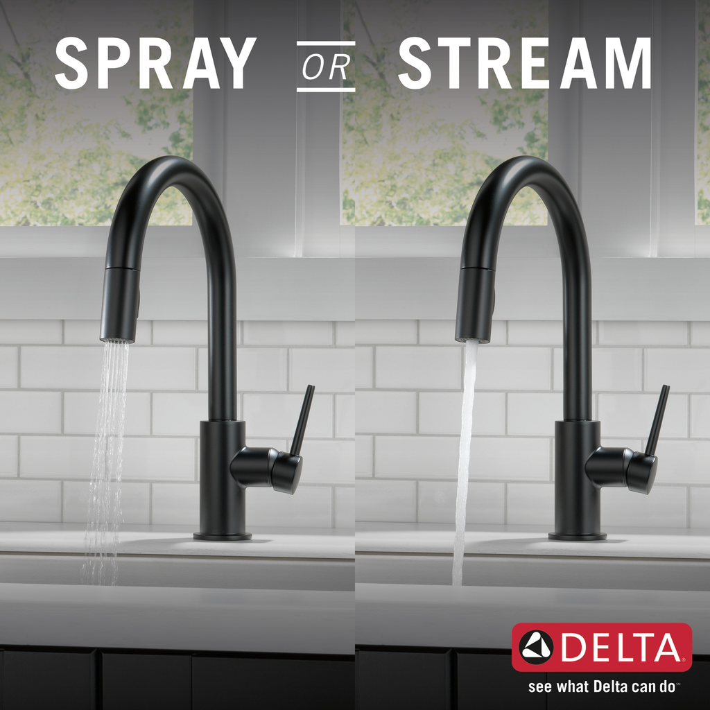 Delta Trinsic®: Single Handle Pull-Down Kitchen Faucet - Single Handle Lever - Matte Black