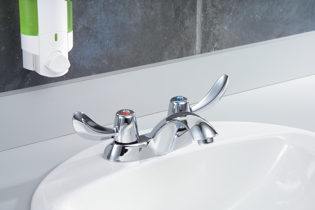 Commercial 21C: Two Handle Centerset Lavatory Faucet - Less Pop-Up - Two Handle Blade - 4.65 pounds - Chrome