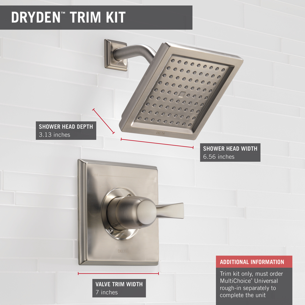 Delta Dryden™: Monitor® 14 Series Shower Trim - Single Handle Lever - Stainless