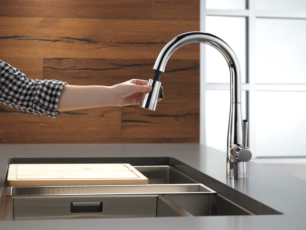 Delta Essa®: Single Handle Pull-Down Kitchen Faucet - Single Handle Lever - Chrome