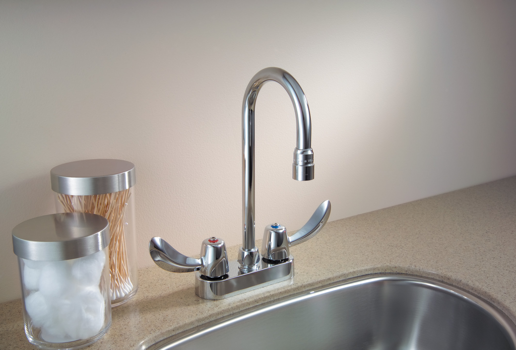 Commercial 27C4 / 27C5 / 27C6: Two Handle 4 In Deck-Mount Faucet - Two Handle Blade - 5.05 pounds - Chrome