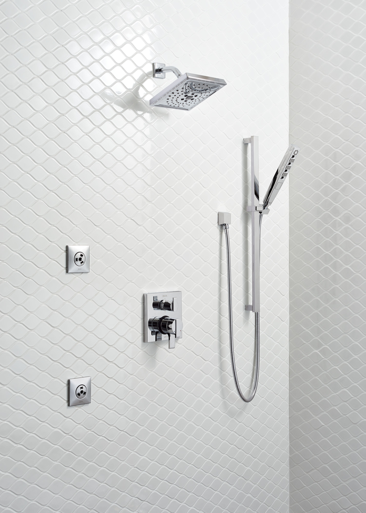Delta Universal Showering Components: Square Wall Elbow For Hand Shower - Lumicoat® Chrome