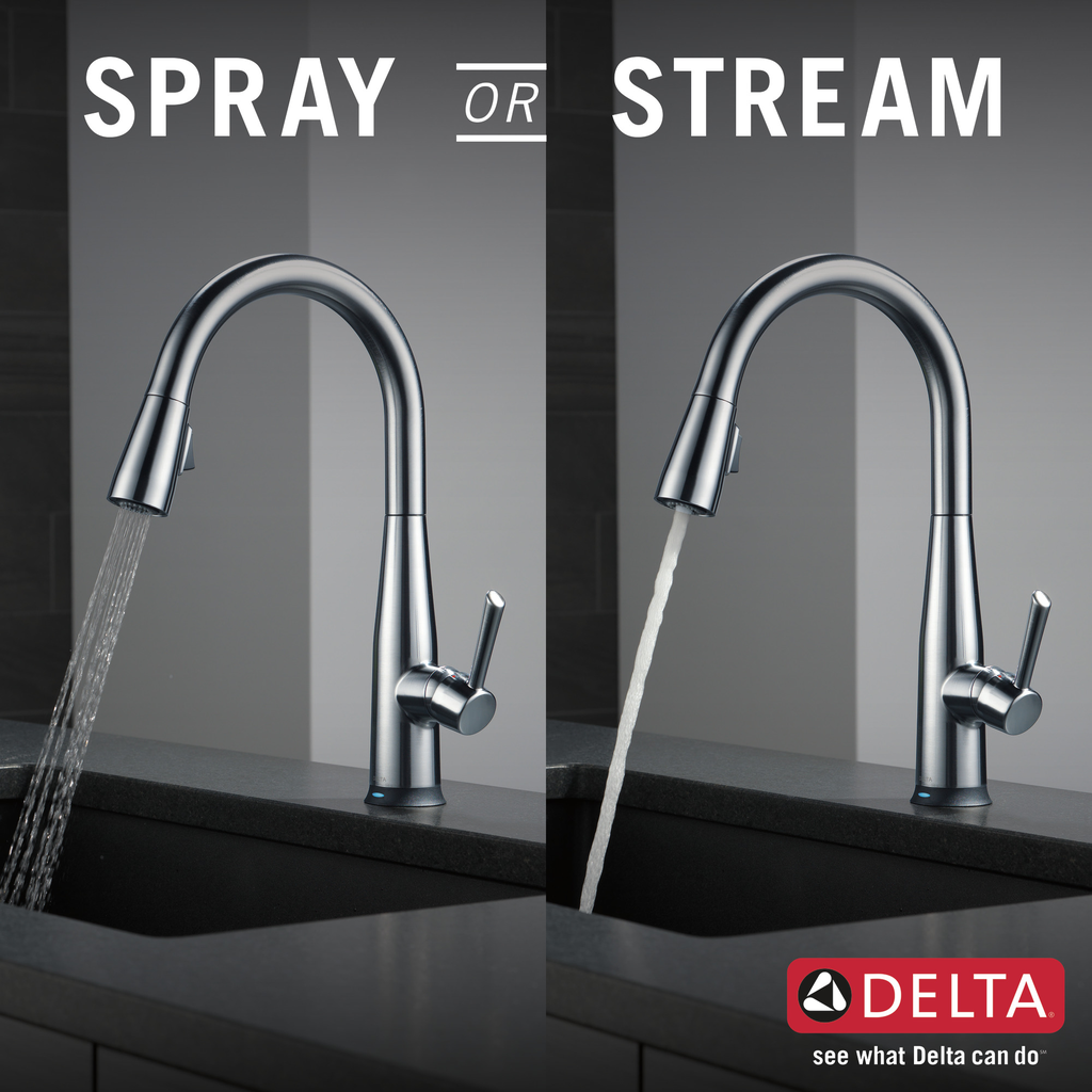 Delta Essa®: Single Handle Pull-Down Kitchen Faucet With Touch2O® Technology - Single Handle Lever - Arctic Stainless