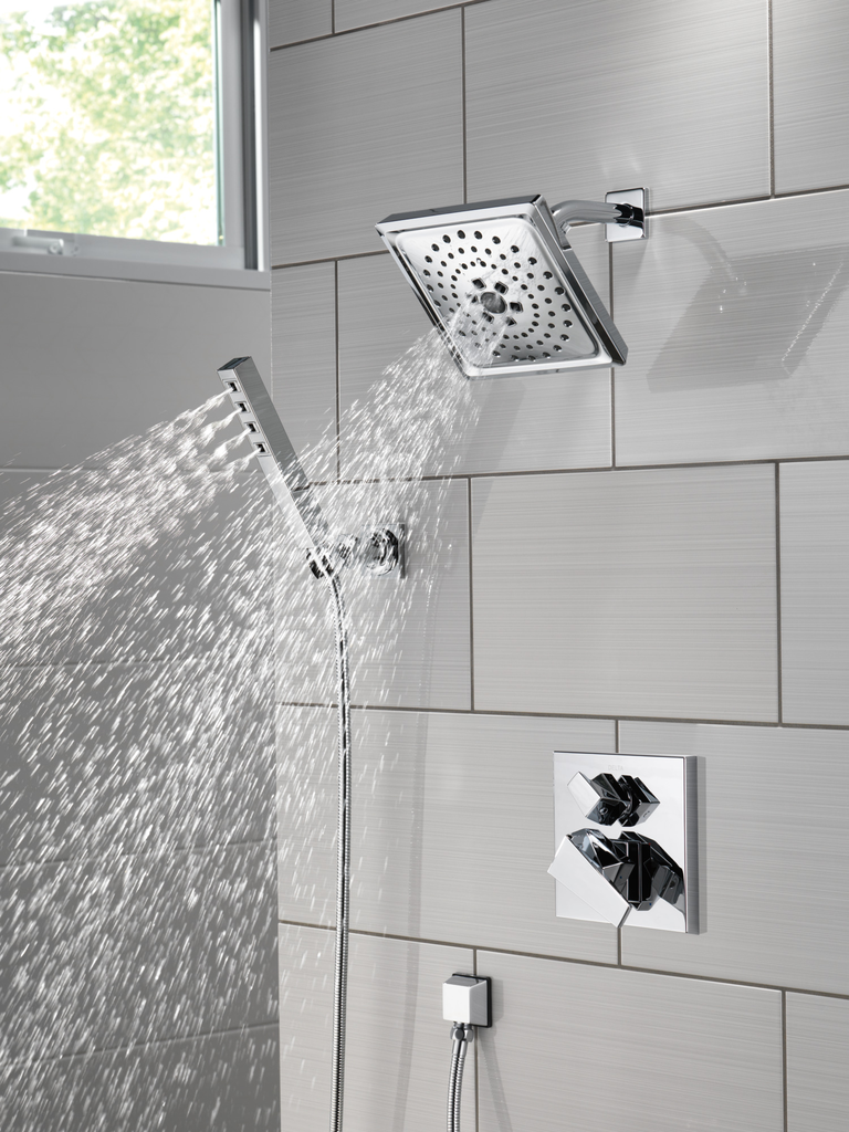 Delta Universal Showering Components: Square Wall Elbow For Hand Shower - Lumicoat® Chrome