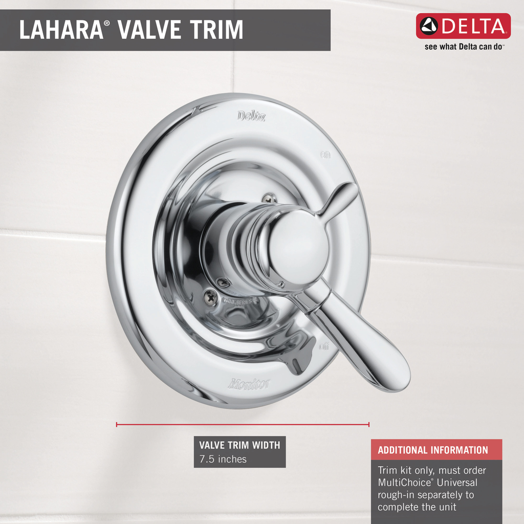 Delta Lahara®: Monitor® 17 Series Valve Only Trim - Single Handle Lever - Chrome