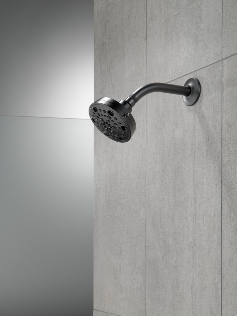 Delta Universal Showering Components: H2Okinetic® 5-Setting Contemporary Shower Head - Matte Black
