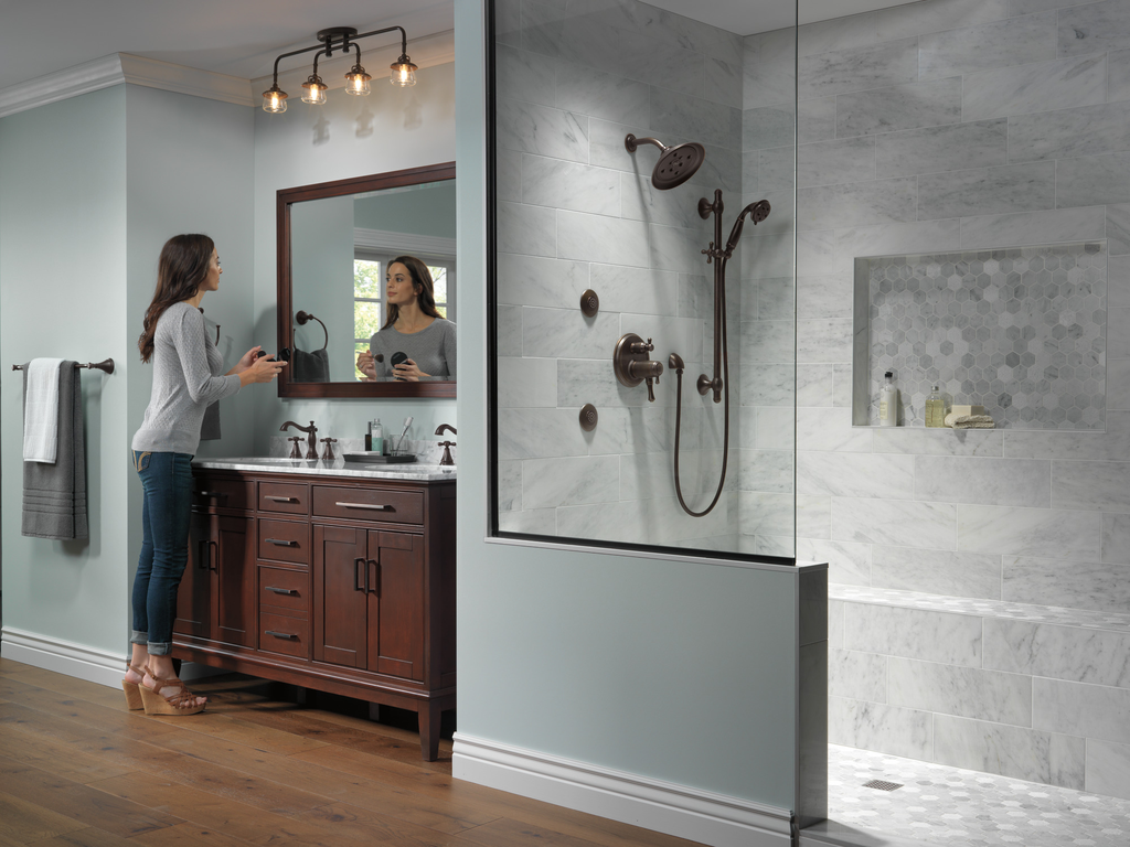 Delta Cassidy®: Two Handle Widespread Bathroom Faucet - Less Handles - Two Handle LHP - Venetian Bronze