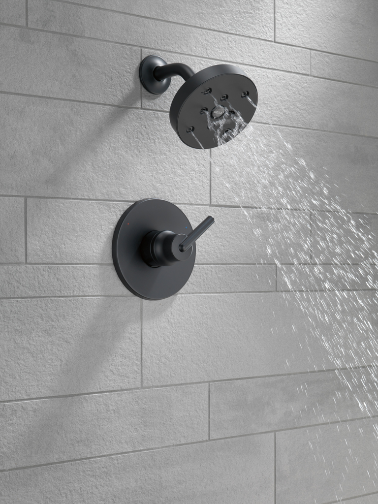 Delta Trinsic®: Monitor® 14 Series H2Okinetic® Shower Trim - Single Handle Lever - Matte Black