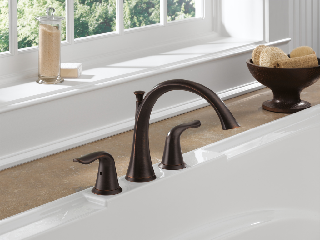 Delta Lahara®: Roman Tub Trim - Two Handle Lever - Venetian Bronze