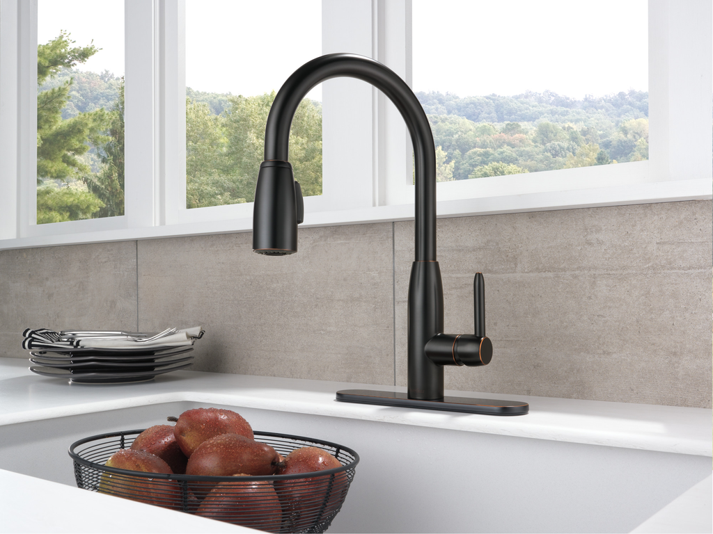 Peerless Tunbridge™: Single Handle Kitchen Pull-Down - Single Handle Lever - Oil Rubbed Bronze