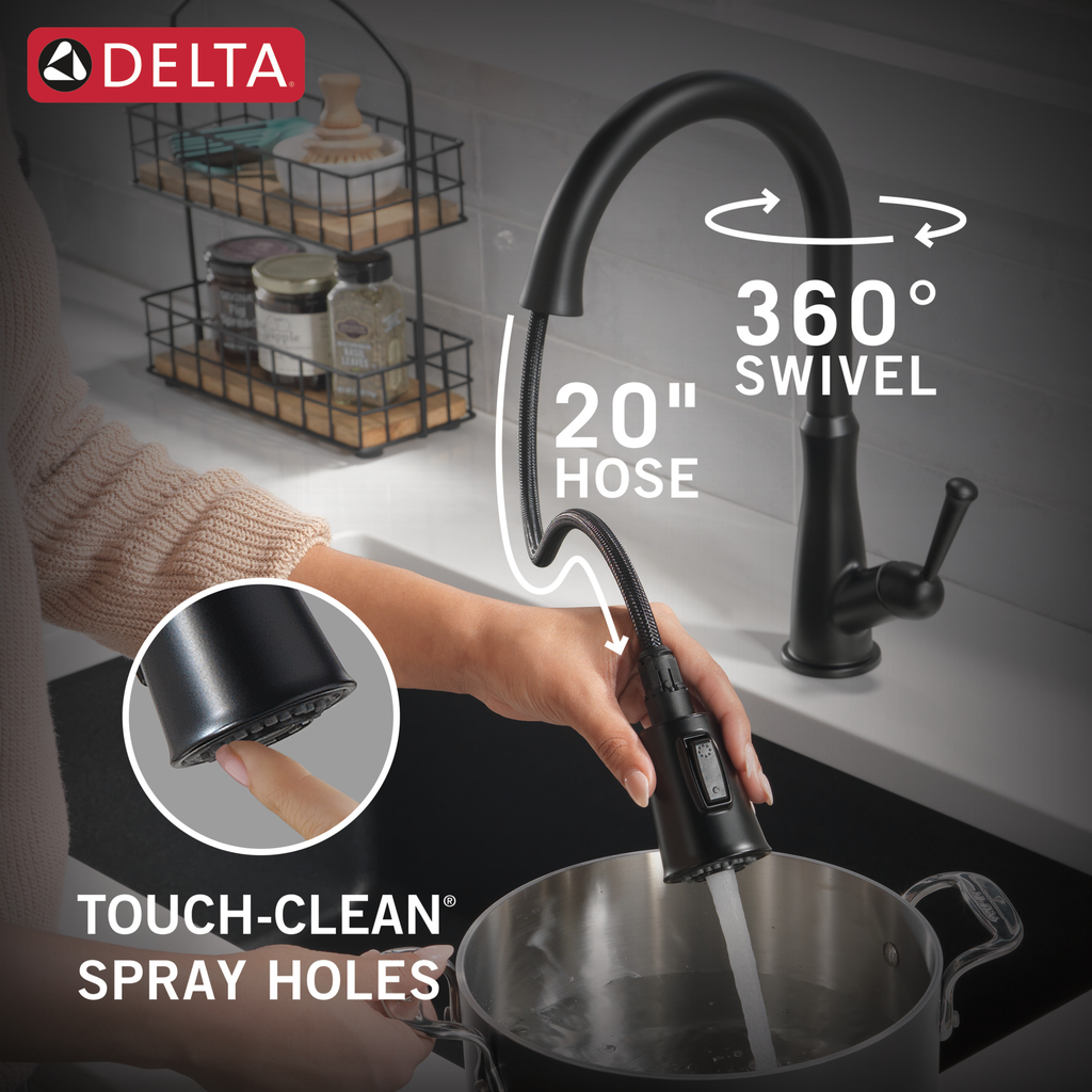 Delta Westville®: Single Handle Pull-Down Kitchen Faucet - Single Handle Lever - Matte Black
