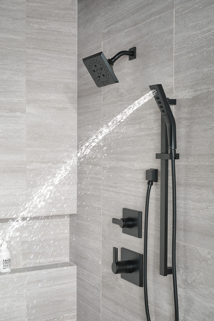 Delta Universal Showering Components: Square Wall Elbow For Hand Shower - Matte Black