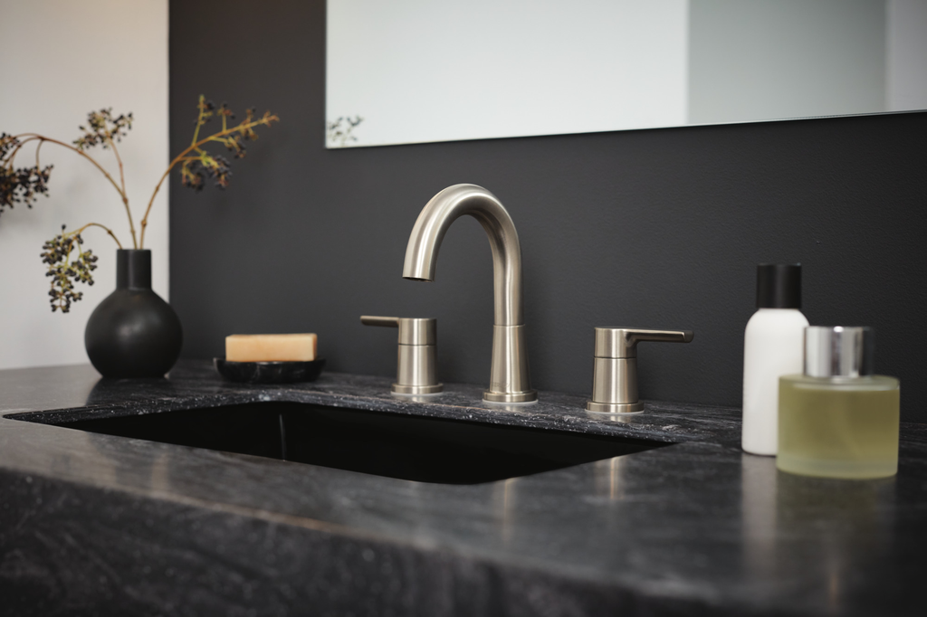 Peerless Flute™: Two Handle Widespread Lavatory Faucet - Two Handle Lever - Brushed Nickel