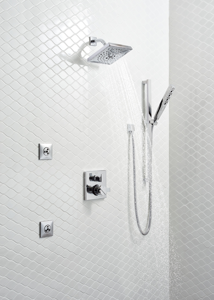 Delta Universal Showering Components: Square Wall Elbow For Hand Shower - Lumicoat® Chrome