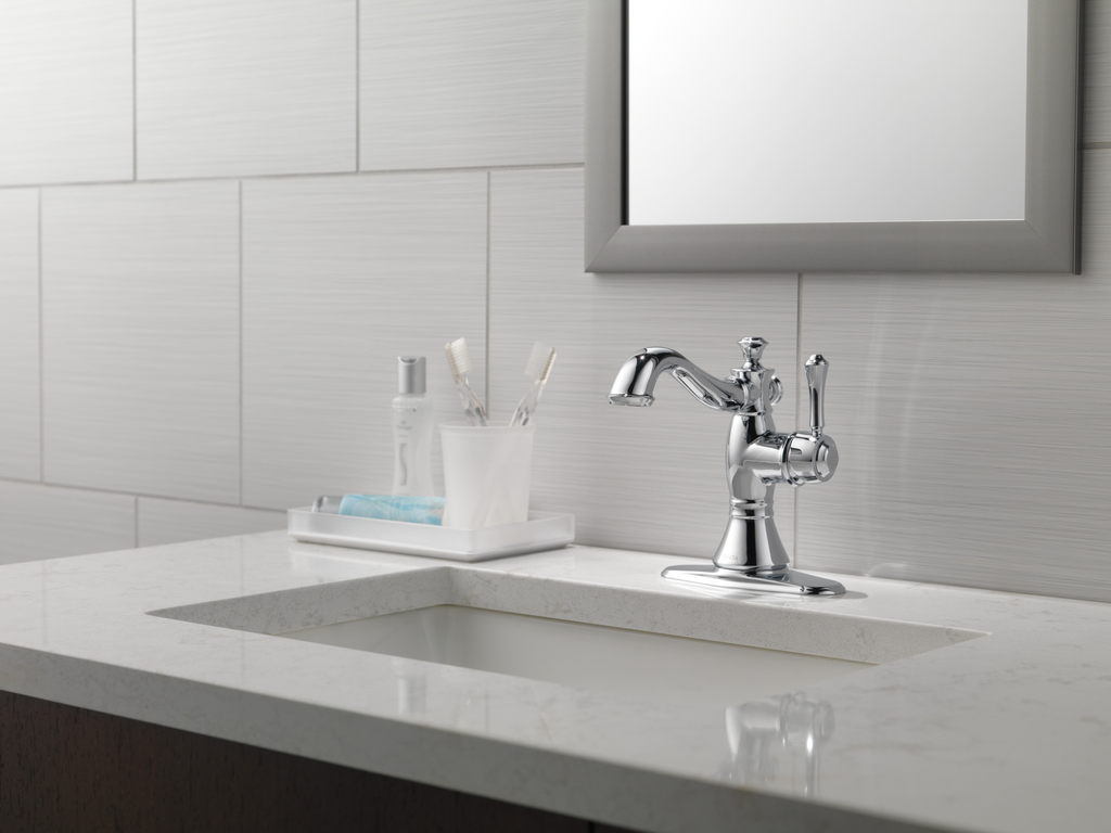 Delta Cassidy®: Single Handle Bathroom Faucet - Single Handle Lever - Chrome