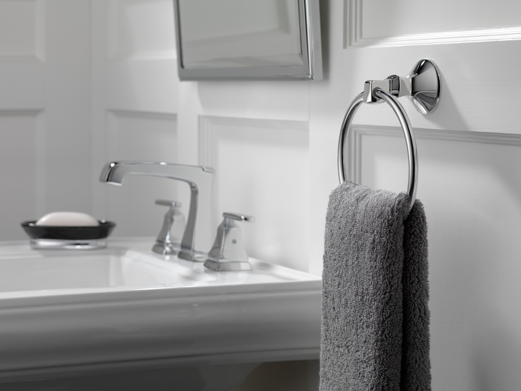 Delta Ashlyn®: Two Handle Widespread Bathroom Faucet With Ez Anchor® - Two Handle Lever - Chrome