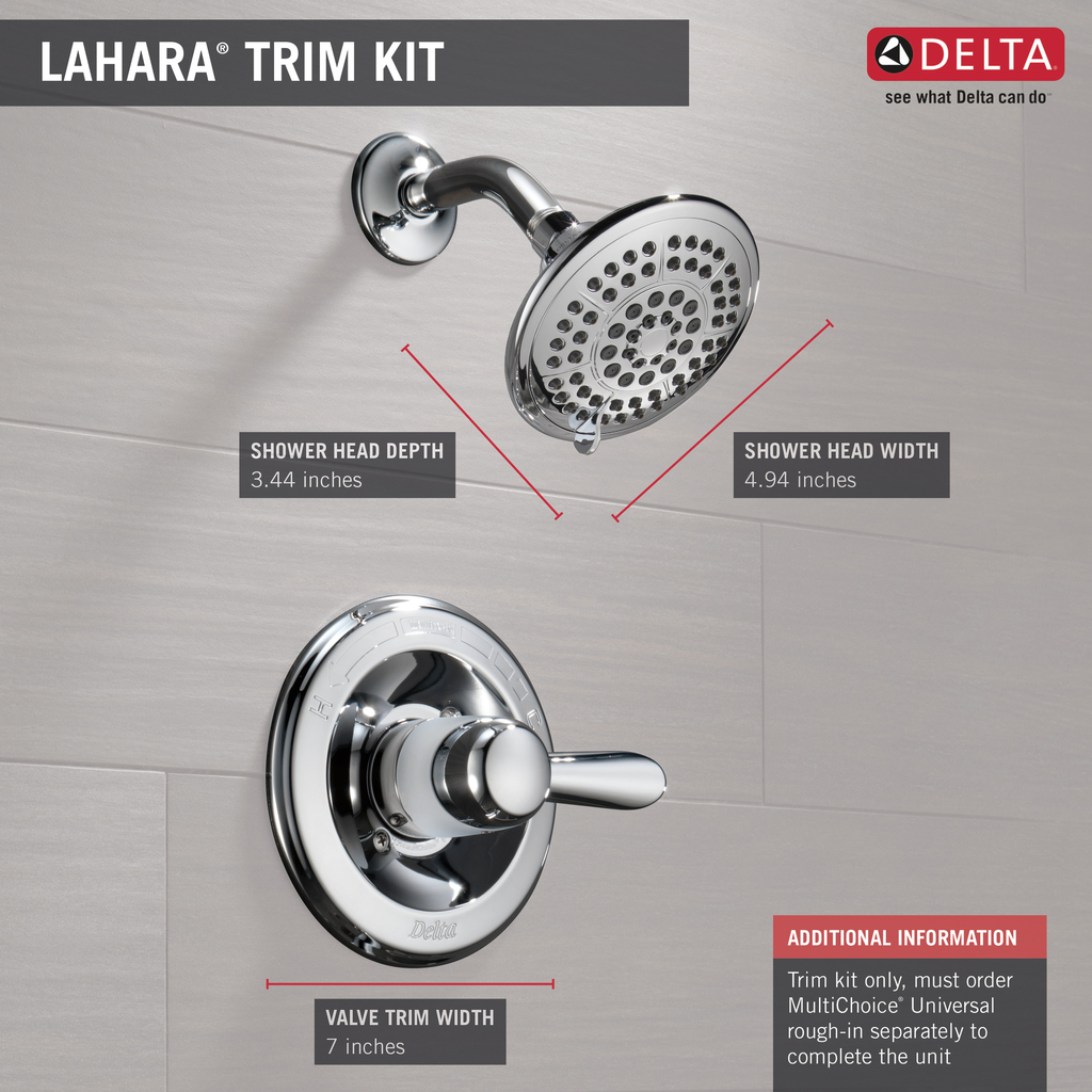 Delta Lahara®: Monitor® 14 Series Shower Trim - Single Handle Lever - Chrome