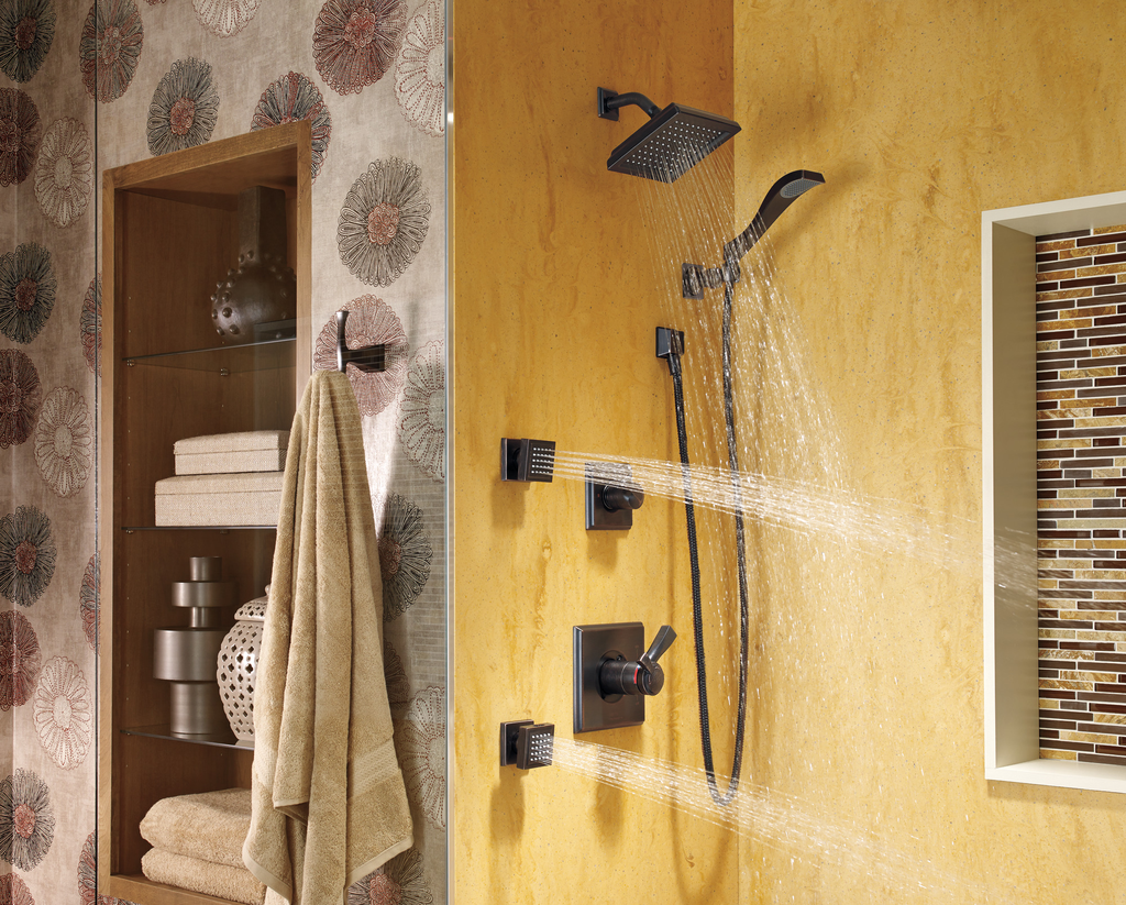 Delta Universal Showering Components: Square Wall Elbow For Hand Shower - Venetian Bronze