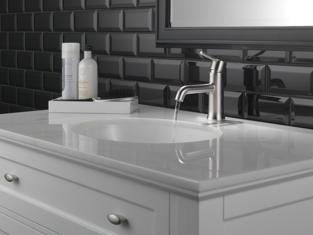 Delta Trinsic®: Single Handle Bathroom Faucet - Single Handle Lever - Stainless