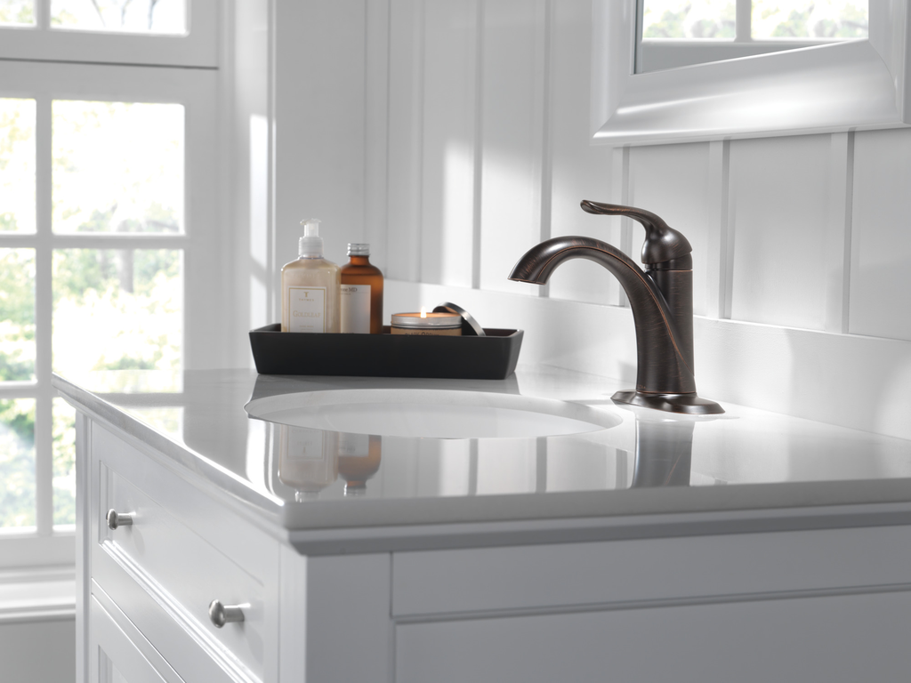 Delta Lahara®: Single Handle Bathroom Faucet - Single Handle Lever - Venetian Bronze