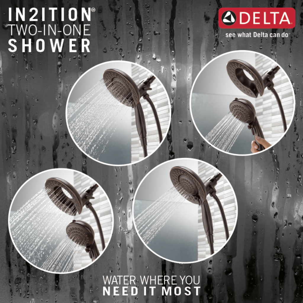Delta Universal Showering Components: In2Ition® 5-Setting Two-In-One Shower - Venetian Bronze