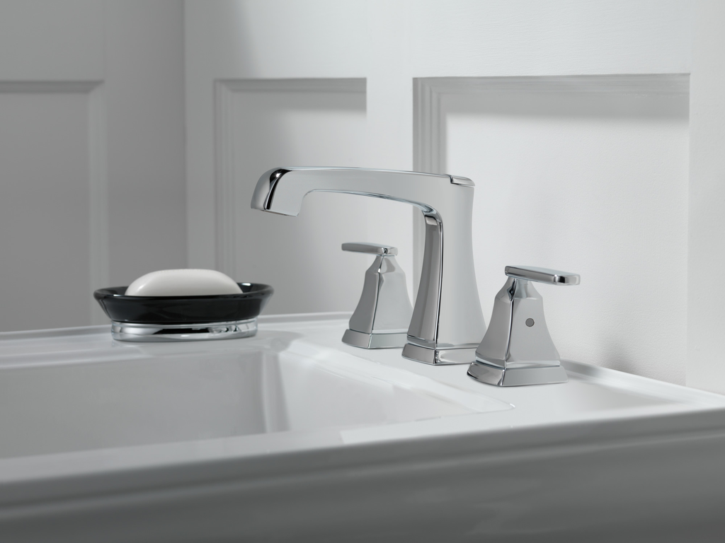 Delta Ashlyn®: Two Handle Widespread Bathroom Faucet With Ez Anchor® - Two Handle Lever - Chrome