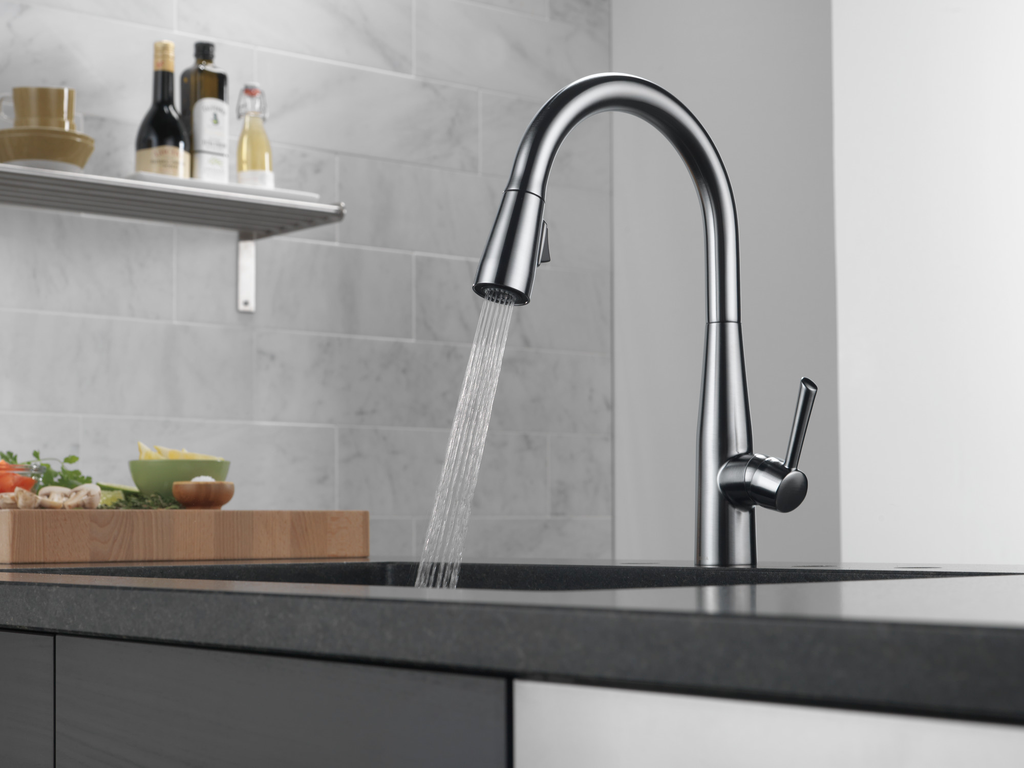 Delta Essa®: Single Handle Pull-Down Kitchen Faucet - Single Handle Lever - Arctic Stainless