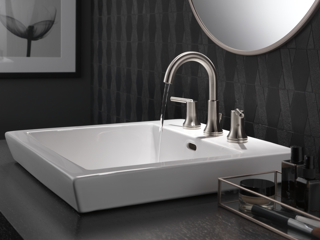 Delta Trinsic®: Two Handle Widespread Bathroom Faucet - Two Handle Lever - Stainless