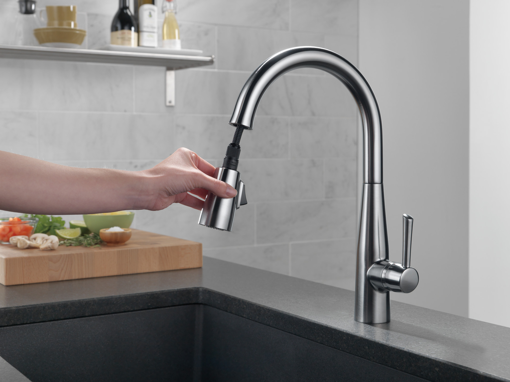 Delta Essa®: Single Handle Pull-Down Kitchen Faucet - Single Handle Lever - Arctic Stainless