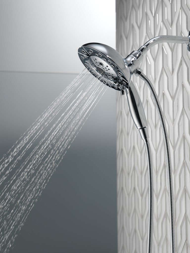 Delta Universal Showering Components: H2Okinetic® In2Ition® 5-Setting Two-In-One Shower - Chrome