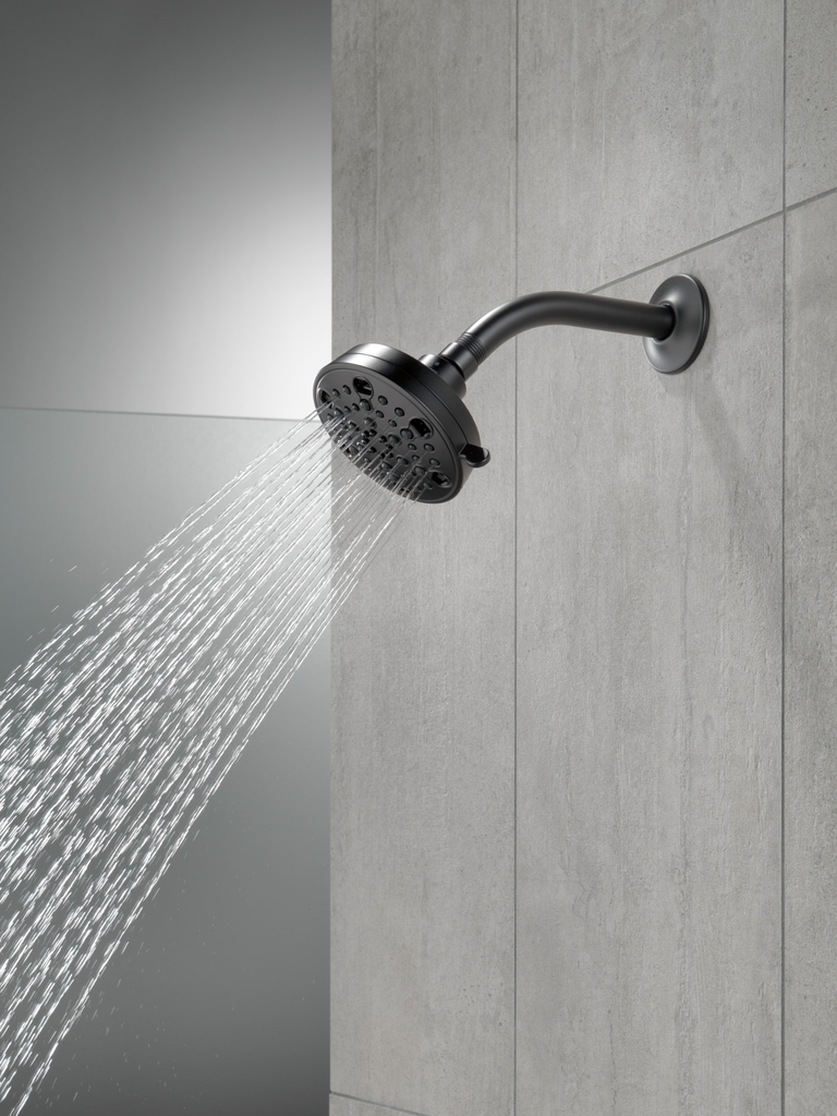 Delta Universal Showering Components: H2Okinetic® 5-Setting Contemporary Shower Head - Matte Black