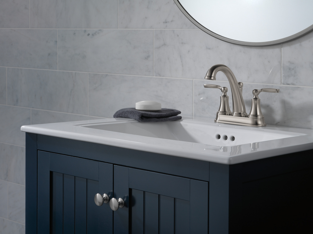 Delta Woodhurst™: Bathroom Faucet - Two Handle Lever - Stainless