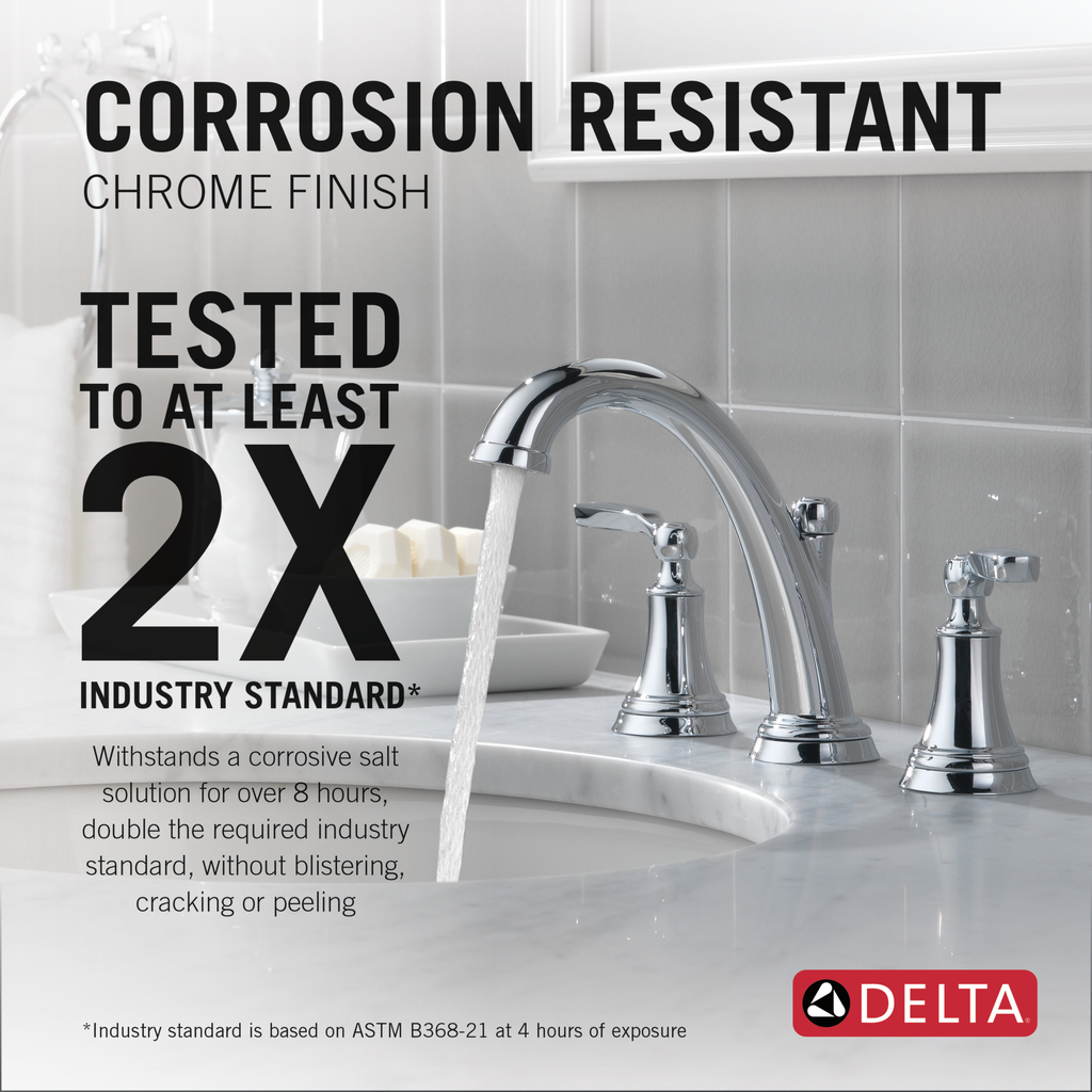 Delta Woodhurst™: Two Handle Widespread Bathroom Faucet - Two Handle Lever - Chrome