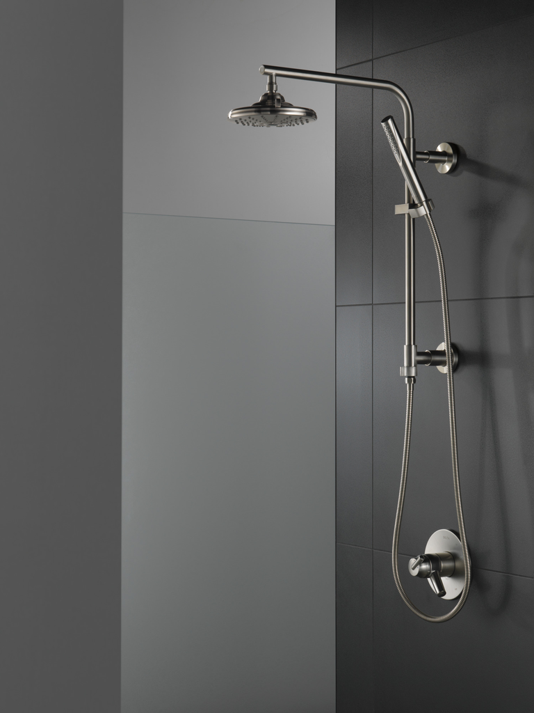 Delta Universal Showering Components: H2Okinetic® 3-Setting Raincan Shower Head - Lumicoat® Stainless
