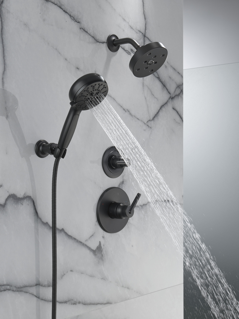 Delta Trinsic®: Monitor® 14 Series H2Okinetic® Shower Trim - Single Handle Lever - Matte Black