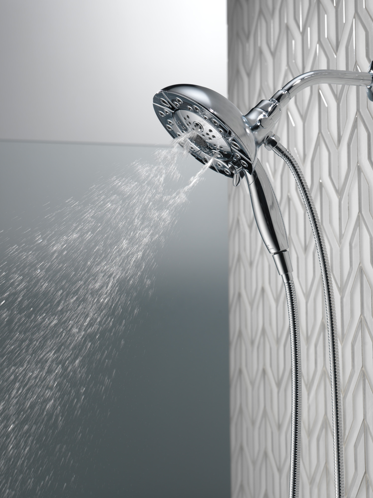 Delta Universal Showering Components: H2Okinetic® In2Ition® 5-Setting Two-In-One Shower - Chrome