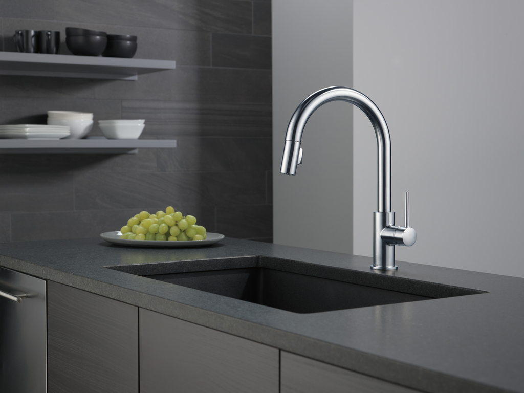 Delta Trinsic®: Single Handle Pull-Down Kitchen Faucet - Single Handle Lever - Arctic Stainless